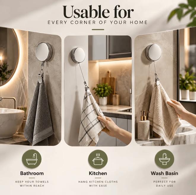 Retractable Towel Holder Clip